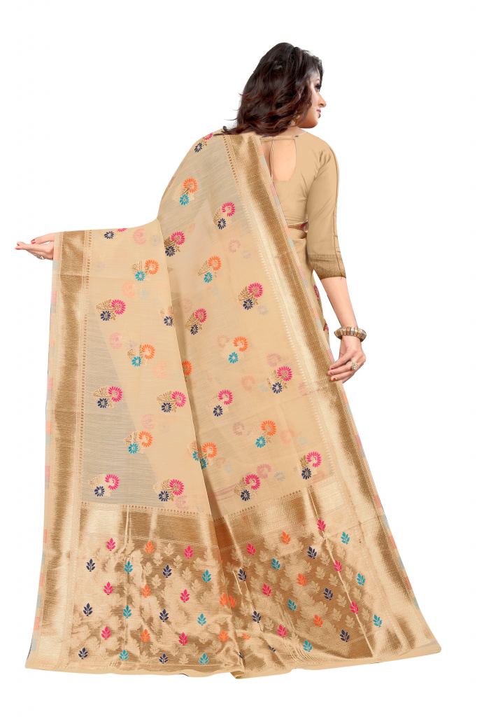 Peach Saree In Cotton Rose Gold at Rs 1499, Handloom Cotton Silk Saree