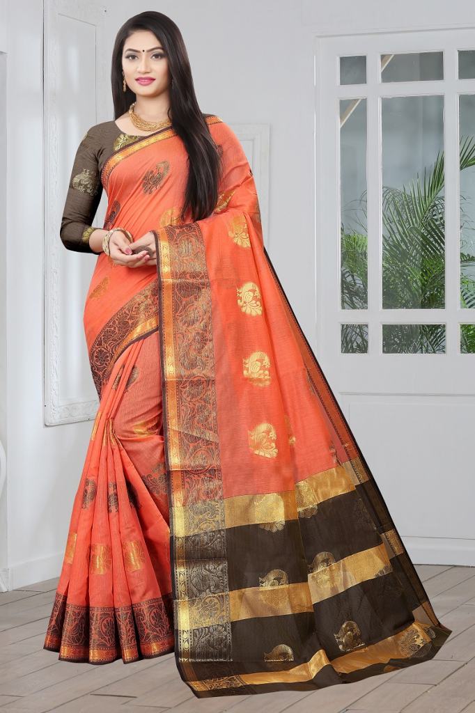 Soft Mono cotton saree with zari weaving design With Rich Zari 20704N –  Griiham