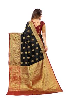 BLACK LICHI SILK SAREE WITH RICH PALLU SILK SAREE