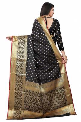 BLACK LICHI SILK WITH RICH PALLU SILK SAREE