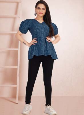 BLUE COLOR DESIGNER TOP FOR ALL OCCASION top