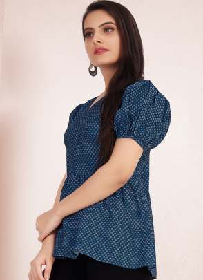 BLUE COLOR DESIGNER TOP FOR ALL OCCASION top