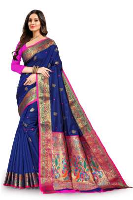 BLUE PAITHANI SILK SAREE  PAITHANI SILK SAREE