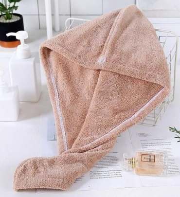 Brown Hair Towel Wrap Turban Microfiber, Hair Drying Towels Quick Dry Hair Hat Drying Shower Head Towels Wrapped Bath Cap Anti Frizz Hair Care Dryer  Microfiber Hair Wrap 