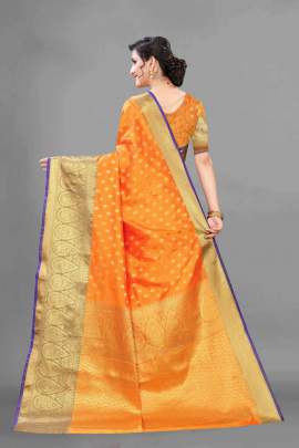 YELLOW CRYSTLE SILK WITH RICH PALLU SILK SAREE