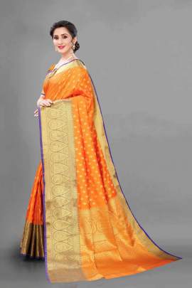 YELLOW CRYSTLE SILK WITH RICH PALLU SILK SAREE