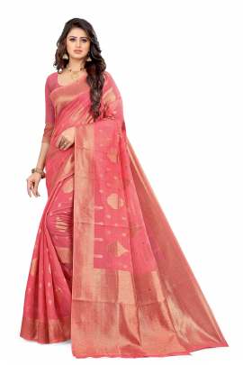 GAJREE CHANDERI COTTON SILK SAREE WITH ALL OVER PRINT  CHANDERI SAREE 