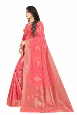 GAJREE CHANDERI COTTON SILK SAREE WITH ALL OVER PRINT  CHANDERI SAREE 