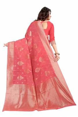 GAJREE CHANDERI COTTON SILK SAREE WITH ALL OVER PRINT  CHANDERI SAREE 