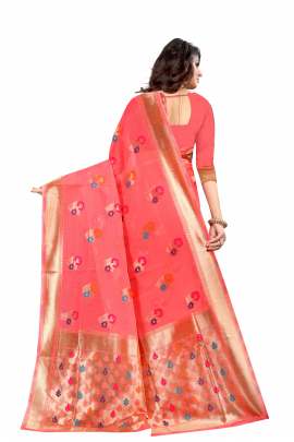 GAJREE CHANDERI SILK SAREE WITH ALL OVER WEAVING BORDER RICH PALLU WITH UNSTITCHED BLOUSE PIECE CHANDERI SAREE 