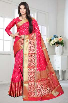 GAJRI LICHI SILK WITH RICH PALLU SILK SAREE