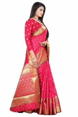 GAJRI LICHI SILK WITH RICH PALLU SILK SAREE