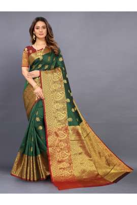 GREEN LICHI SILK WITH RICH PALLU SILK SAREE