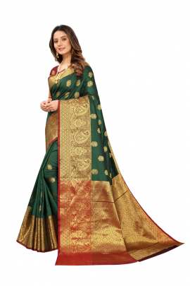 GREEN LICHI SILK WITH RICH PALLU SILK SAREE