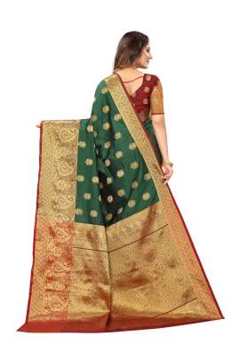 GREEN LICHI SILK WITH RICH PALLU SILK SAREE