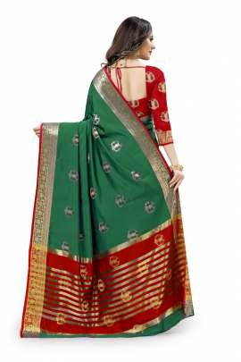  GREEN LICHI SILK WITH RICH PALLU SILK SAREE