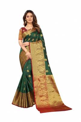 GREEN LICHI SILK WITH RICH PALLU SILK SAREE