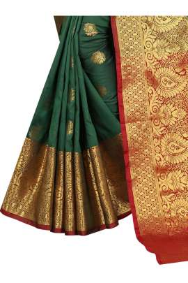 GREEN LICHI SILK WITH RICH PALLU SILK SAREE