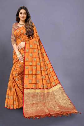 LATEST DESIGNER MUSTARD LICHI SILK SAREE WITH RICH PALLU WITH ALLOVER WEAVING  sarees