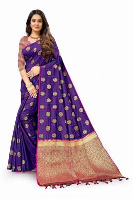 LATEST DESIGNER ROYAL BLUE LICHI SILK SAREE WITH RICH PALLU WITH ALLOVER WEAVING  KANCHIPURAM SILK SAREE