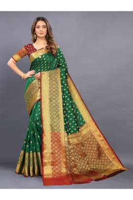 LIGHT GREEN  LICHI SILK WITH RICH PALLU