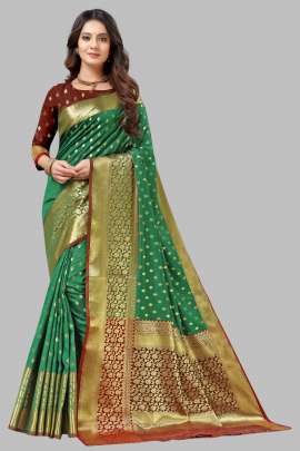 LIGHT GREEN  LICHI SILK WITH RICH PALLU SILK SAREE