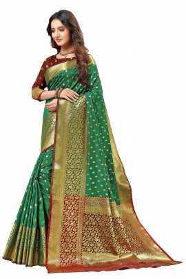 LIGHT GREEN  LICHI SILK WITH RICH PALLU SILK SAREE