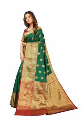 LIGHT GREEN LICHI SILK WITH RICH PALLU SILK SAREE