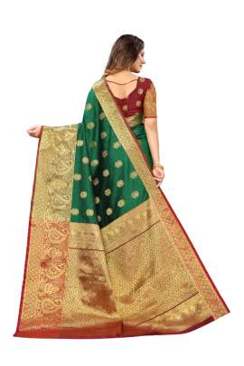 LIGHT GREEN LICHI SILK WITH RICH PALLU SILK SAREE