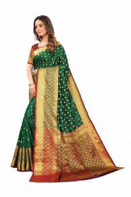 LIGHT GREEN  LICHI SILK WITH RICH PALLU SILK SAREE