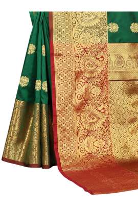 LIGHT GREEN LICHI SILK WITH RICH PALLU SILK SAREE