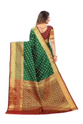 LIGHT GREEN  LICHI SILK WITH RICH PALLU SILK SAREE