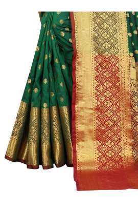 LIGHT GREEN  LICHI SILK WITH RICH PALLU SILK SAREE