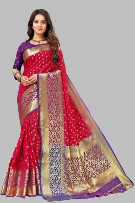 MAROON LICHI SILK WITH RICH PALLU WITH UNSTITCHED BLOUSE sarees