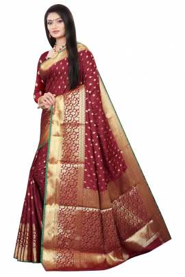 MAROON LICHI SILK WITH RICH PALLU SILK SAREE