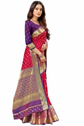 MAROON LICHI SILK WITH RICH PALLU WITH UNSTITCHED BLOUSE SILK SAREE