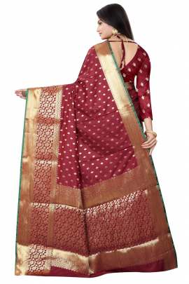 MAROON LICHI SILK WITH RICH PALLU SILK SAREE