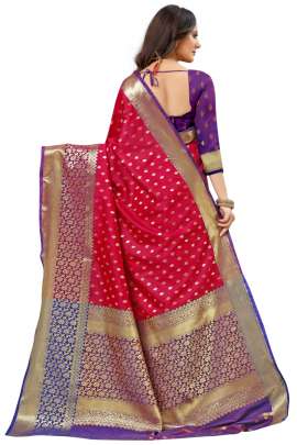 MAROON LICHI SILK WITH RICH PALLU WITH UNSTITCHED BLOUSE SILK SAREE