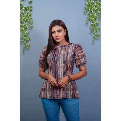 MULTICOLOR DIGITAL PRINTED TOP FOR GIRLS FOR ALL OCCASION western wear