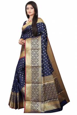 NEVI  BLUE LICHI SILK WITH RICH PALLU SILK SAREE