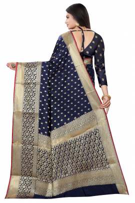 NEVI  BLUE LICHI SILK WITH RICH PALLU SILK SAREE