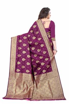 PURPLE BANARSI SILK SAREE FOR WEDDING AND PARTY  KANCHIPURAM SILK SAREE