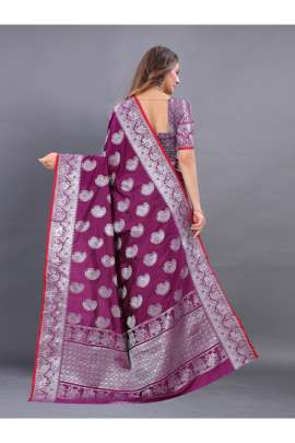 PURPLE LICHI SILK SAREE WITH RICH PALLU  KANCHIPURAM SILK SAREE