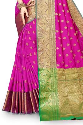 PURPLE LICHI SILK SAREE WITH WEAVING ZARI WITH RICH PALLU SILK SAREE