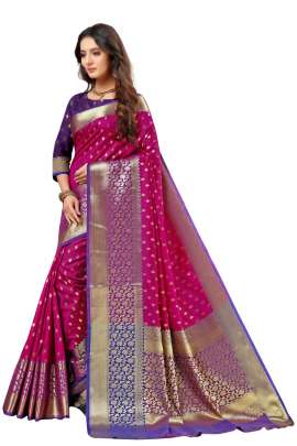 PURPLE LICHI SILK WITH RICH PALLU WITH UNSTITCHED BLOUSE SILK SAREE