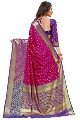 PURPLE LICHI SILK WITH RICH PALLU WITH UNSTITCHED BLOUSE SILK SAREE