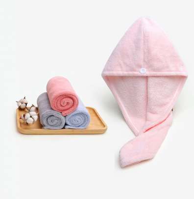 Pink Hair Towel Wrap Turban Microfiber, Hair Drying Towels Quick Dry Hair Hat Drying Shower Head Towels Wrapped Bath Cap Anti Frizz Hair Care Dryer To Microfiber Hair Wrap 