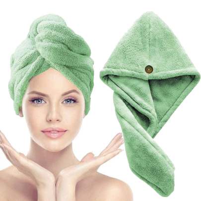 Pista Hair Towel Wrap Turban Microfiber, Hair Drying Towels Quick Dry Hair Hat Drying Shower Head Towels Wrapped Bath Cap Anti Frizz Hair Care Dryer  Microfiber Hair Wrap 