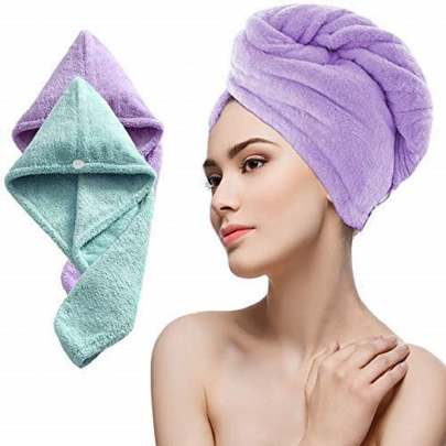 Pista Hair Towel Wrap Turban Microfiber, Hair Drying Towels Quick Dry Hair Hat Drying Shower Head Towels Wrapped Bath Cap Anti Frizz Hair Care Dryer  Microfiber Hair Wrap 