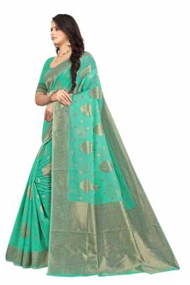 RAMA CHANDERI COTTON SILK SAREE WITH ALL OVER PRINT  CHANDERI SAREE 